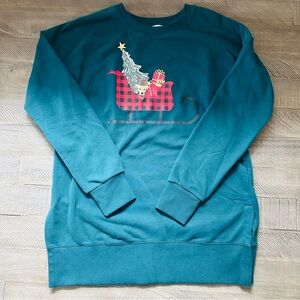 Teddi Rose Women's Holiday Christmas Crewneck Pullover Sweater Green Size Small